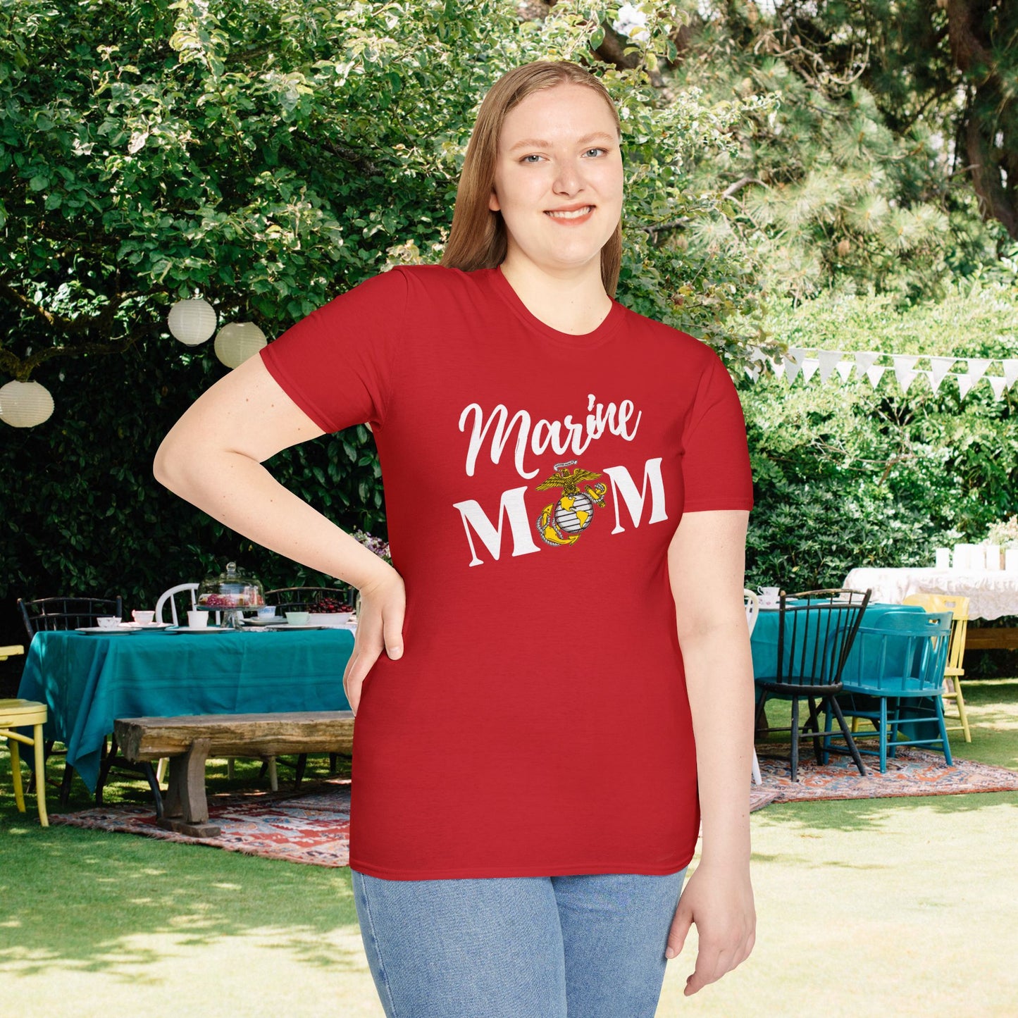 Marine Mom Adult T-shirt
