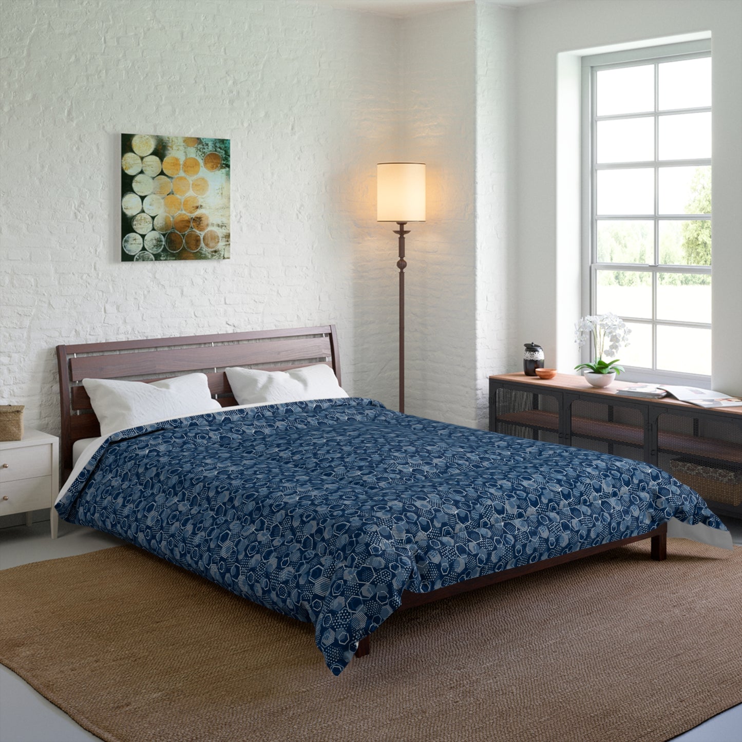 Blue Hexagons Comforter