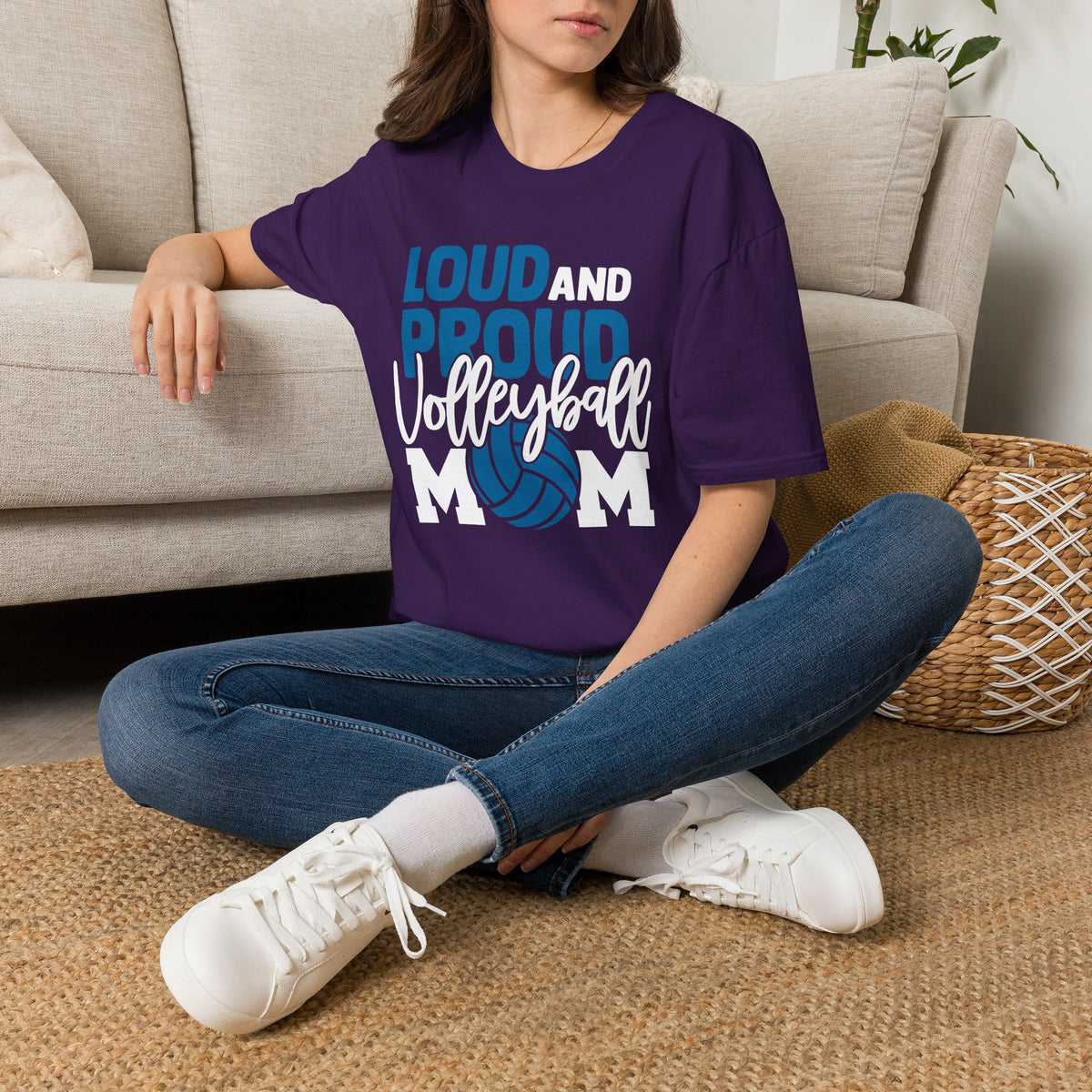 Loud and Proud Volleyball Mom Adult T-shirt
