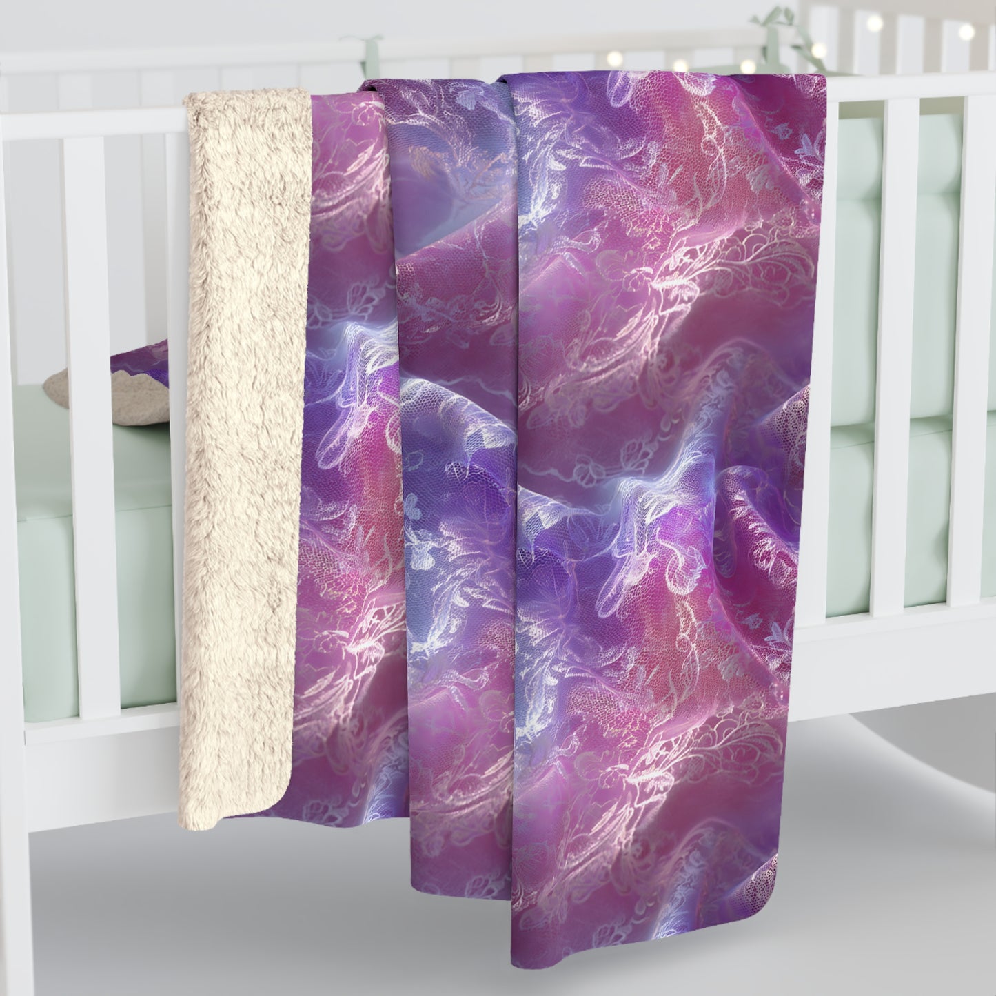 Blush Orchid Sheer & Lace Fleece Blanket
