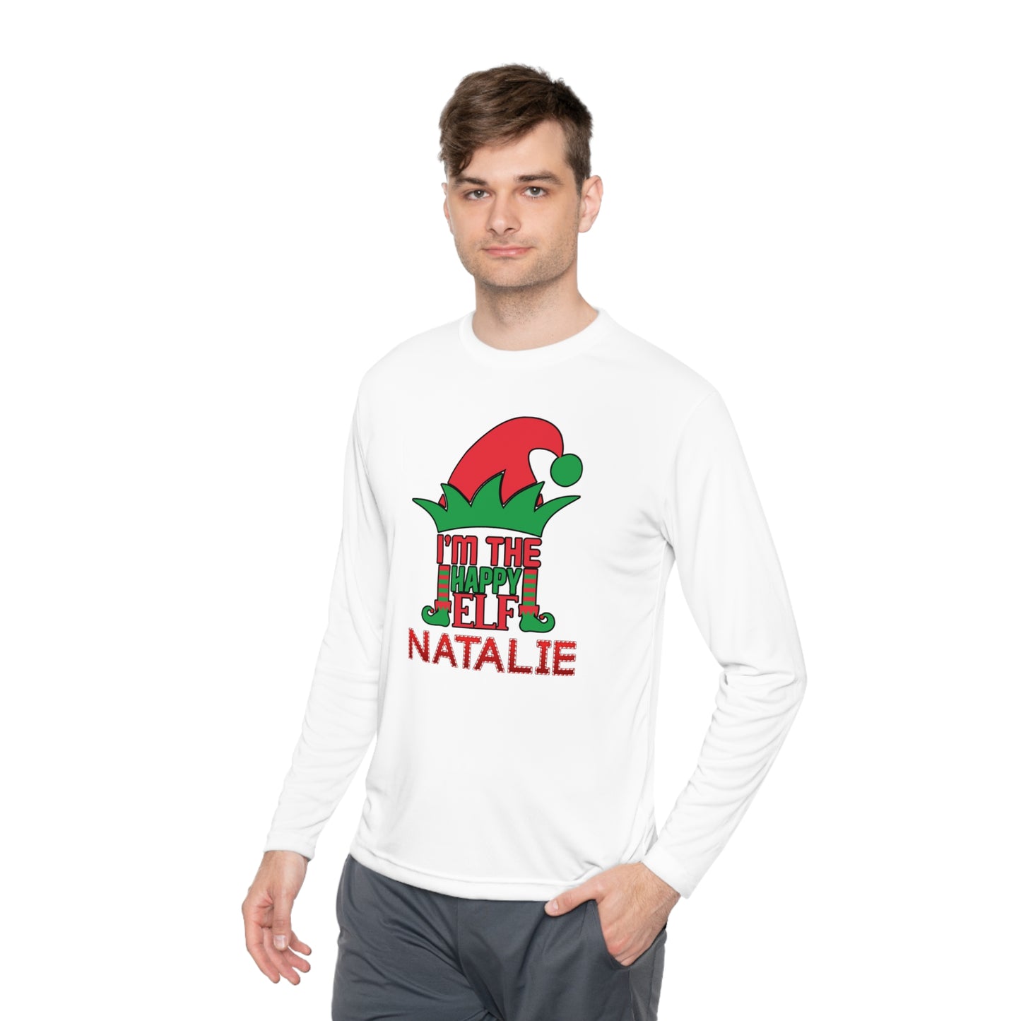 I'm The Happy Elf Adult Long Sleeve Tee