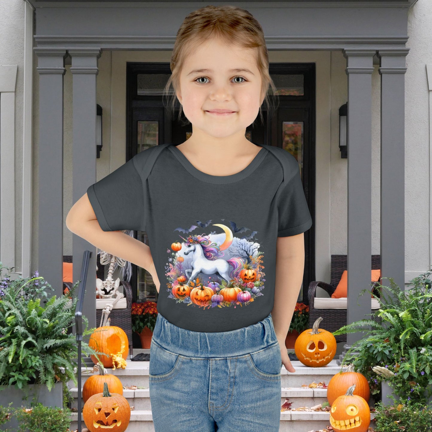 Halloween Unicorn Infant Baby Rib Bodysuit