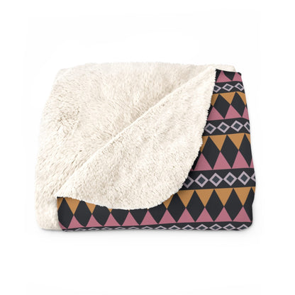 Midnight Clay Cairn Stripes Fleece Blanket