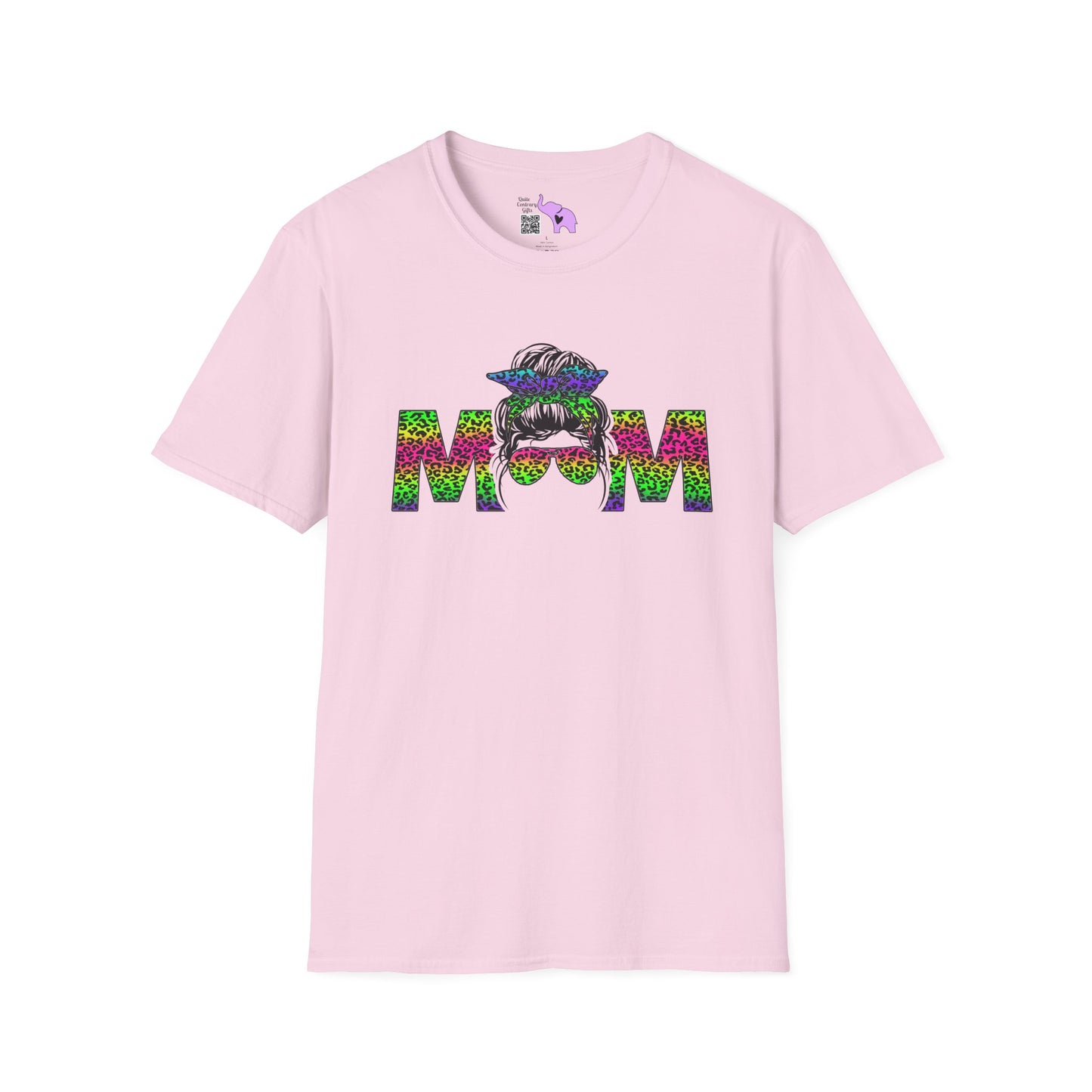 Mom (Colorful Leopard Print) Adult T-shirt