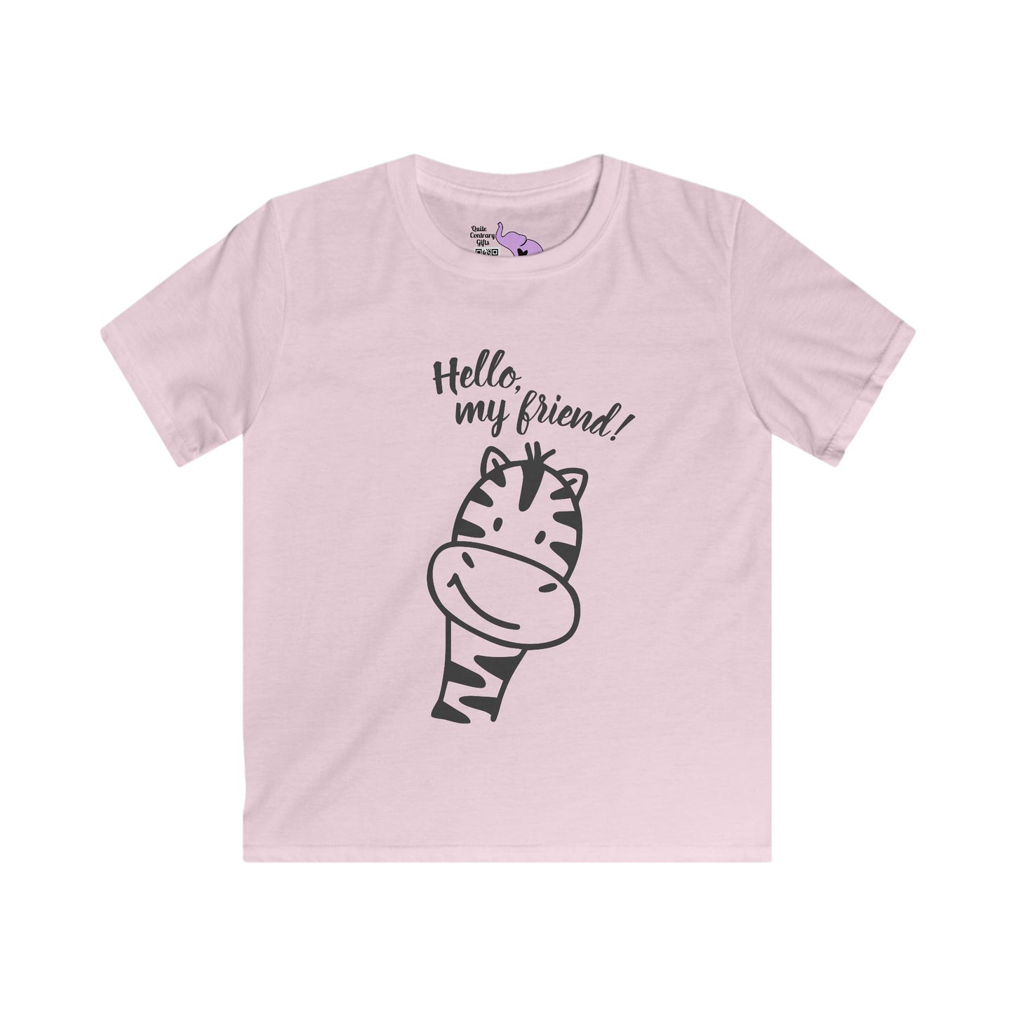 Hello My Friend (Giraffe) Kids Softstyle Tee