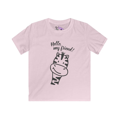 Hello My Friend (Giraffe) Kids Softstyle Tee