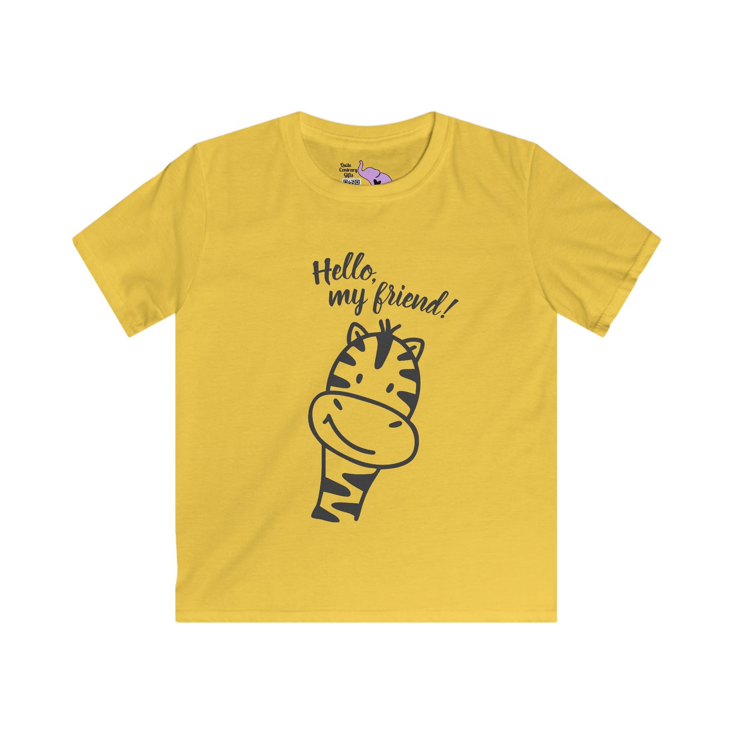 Hello My Friend (Giraffe) Kids Softstyle Tee