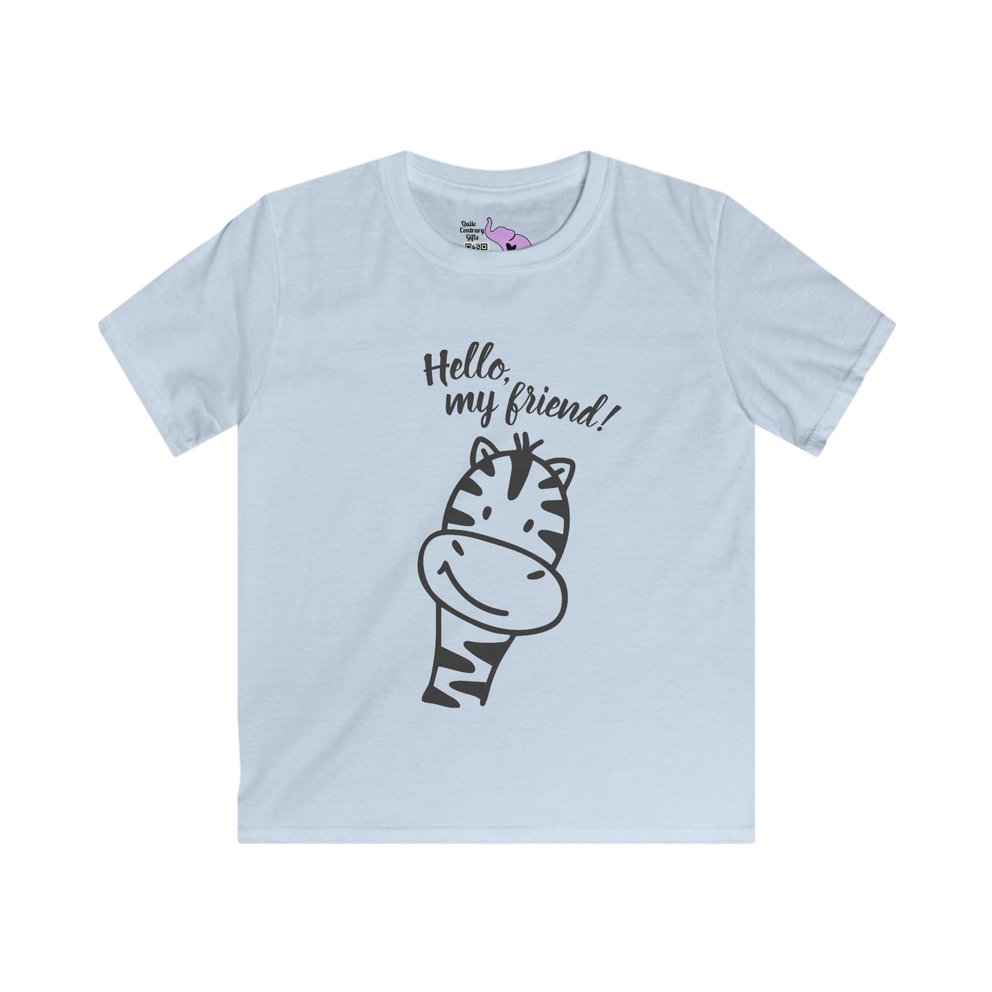 Hello My Friend (Giraffe) Kids Softstyle Tee