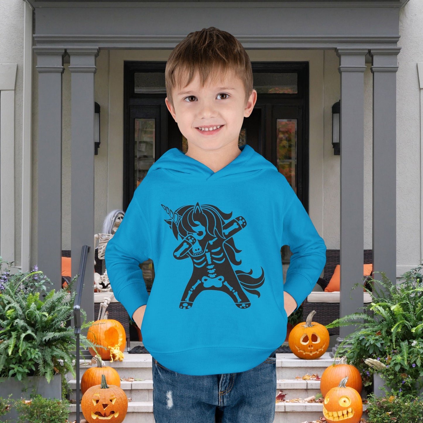 Dabbing Unicorn Skeleton Toddler Hoodie