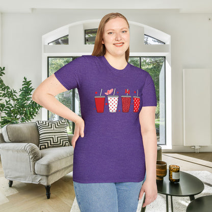 Cute Valentine Tumblers Adult Unisex Tshirt