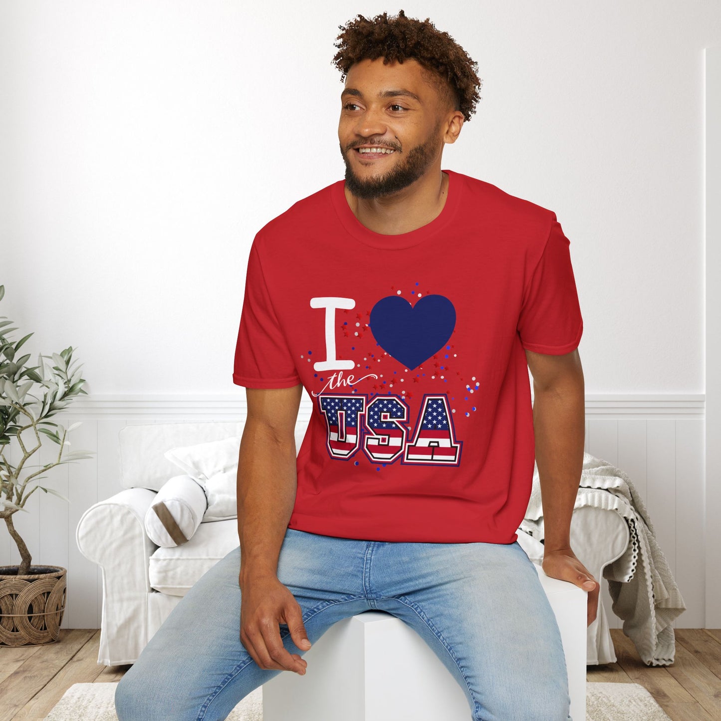 I Love The USA Adult T-shirt