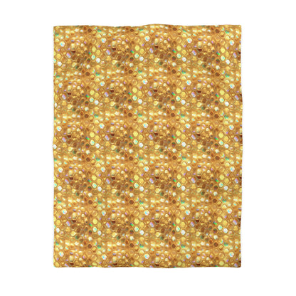 Golden Prism Grid Microfiber Duvet Cover