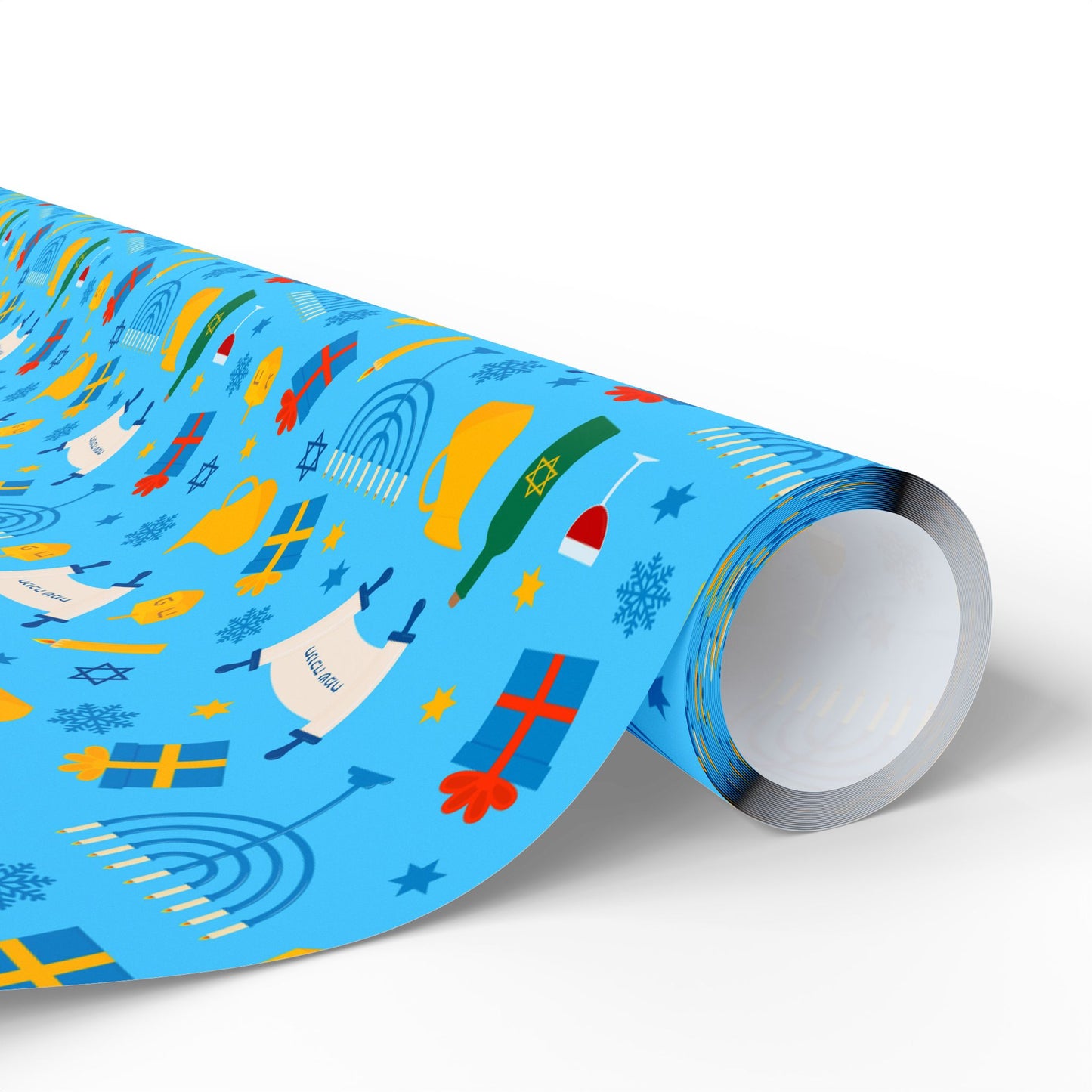 Illuminated Symbols Hanukkah Wrapping Paper