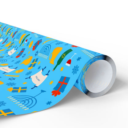 Illuminated Symbols Hanukkah Wrapping Paper