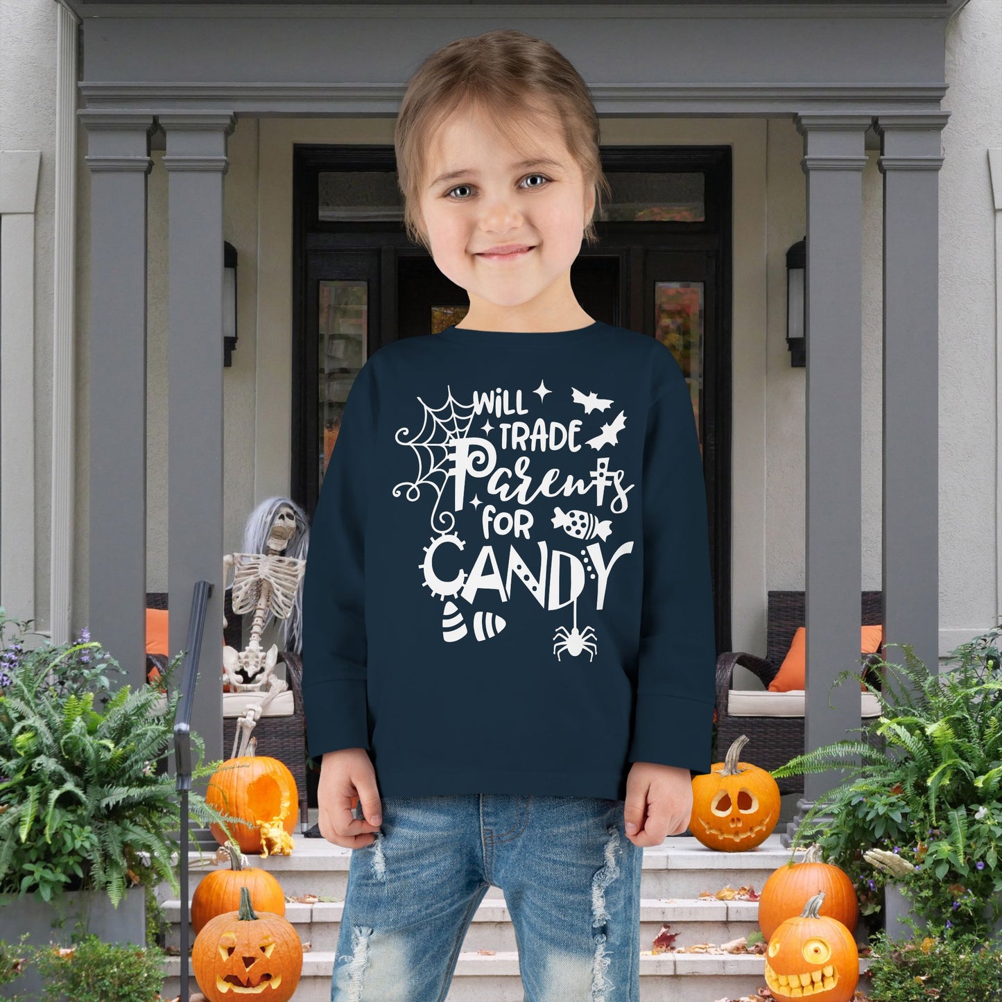 Will Trade Parents For Candy Toddler Long Sleeve Tee