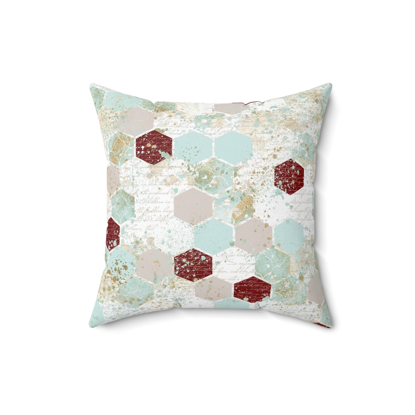 Love Letters & Honeycomb Throw Pillow