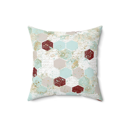 Love Letters & Honeycomb Throw Pillow