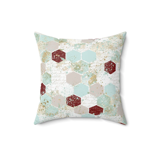 Love Letters & Honeycomb Throw Pillow