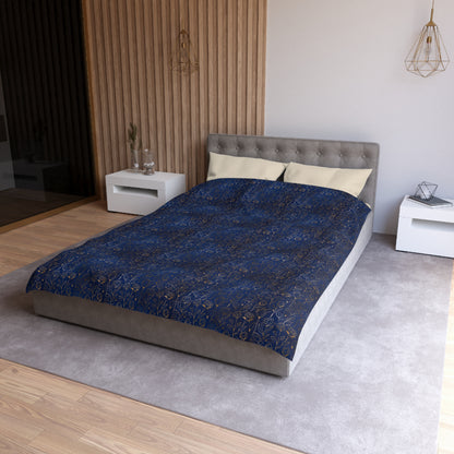 Sapphire Gilded Garden Microfiber Duvet Cover