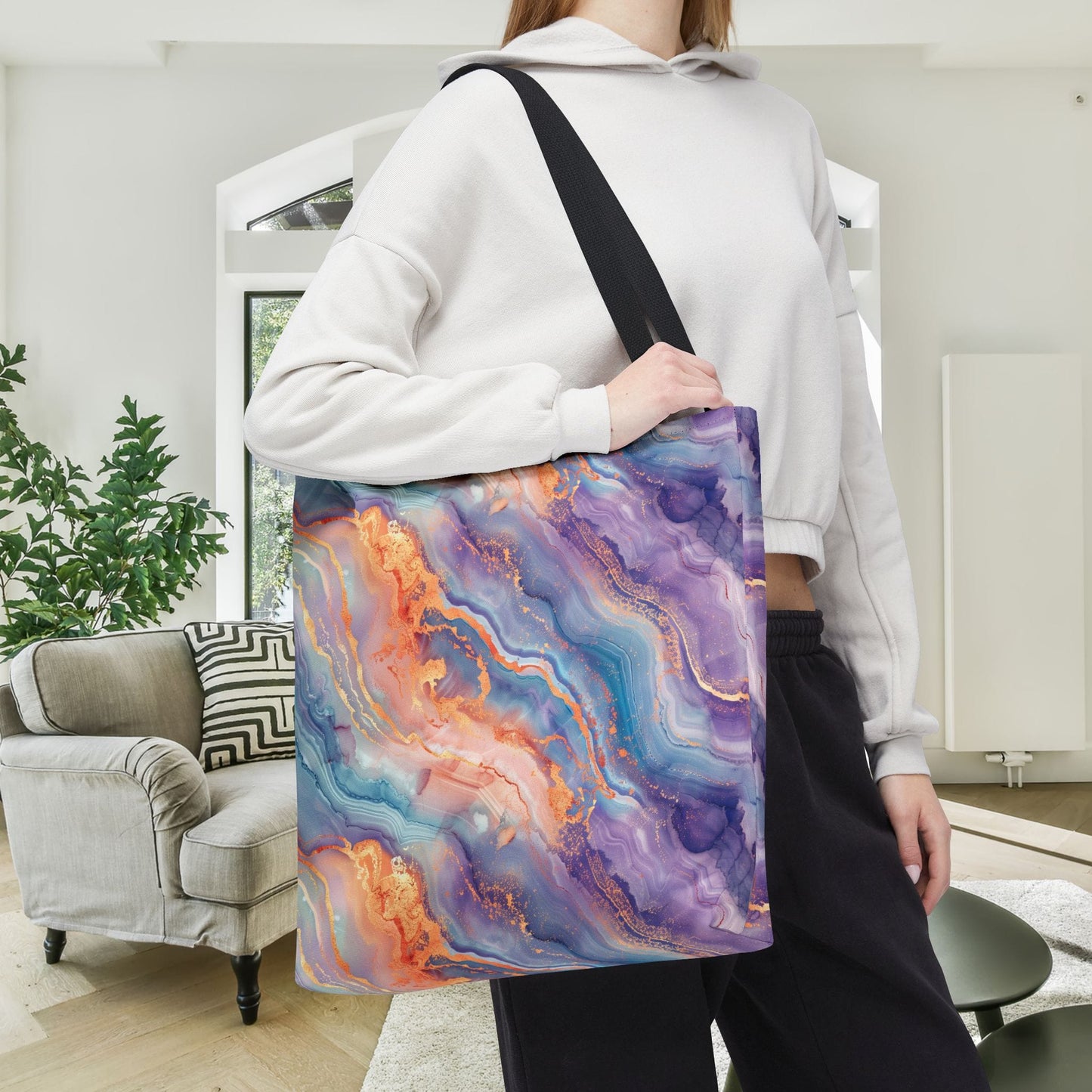 Dreamwave Marble Canvas Tote Bag