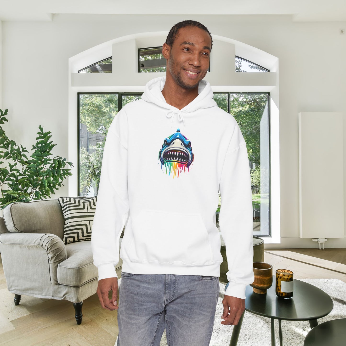 Colorful Shark Heavy Blend™ Hooded Sweatshirt