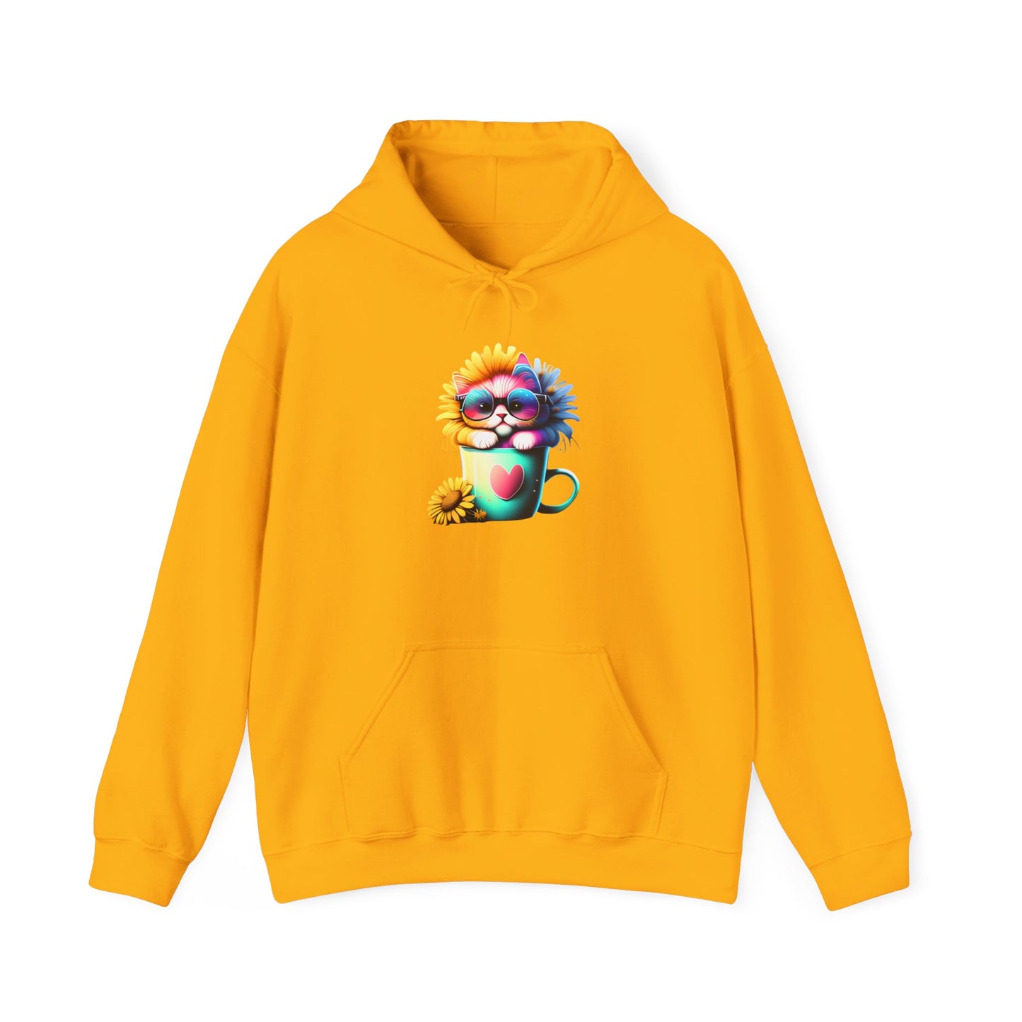 Cute Sunflower Kitten Heavy Blend™ Hooded Sweatshirt