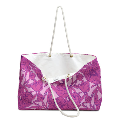 Blush Peony Garden Weekender Bag