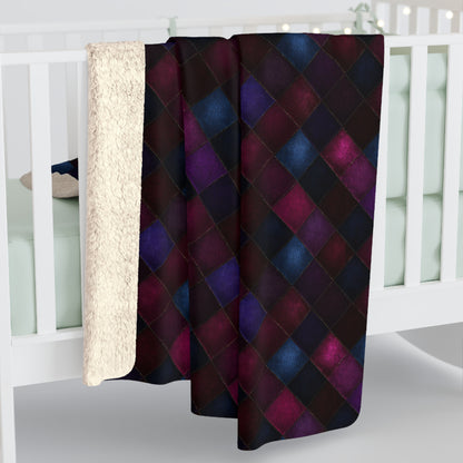 Velvet Patchwork Print Fleece Blanket