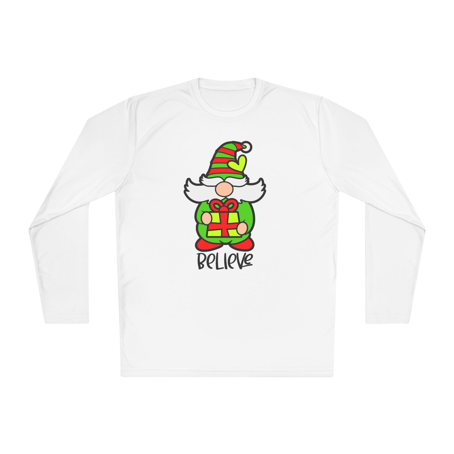 Believe Gnome Adult Long Sleeve Tee