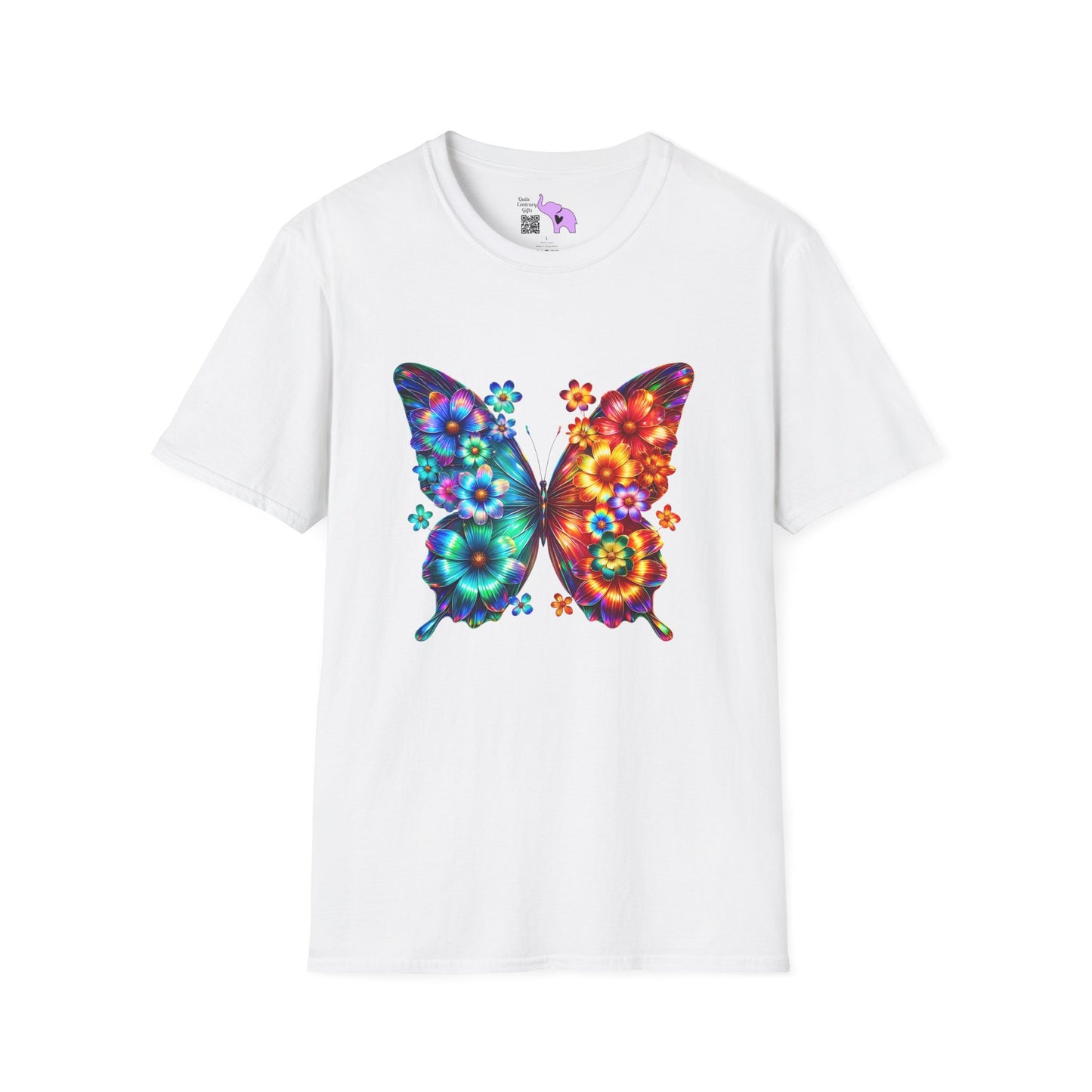 Colorful Floral Butterfly Adult T-shirt