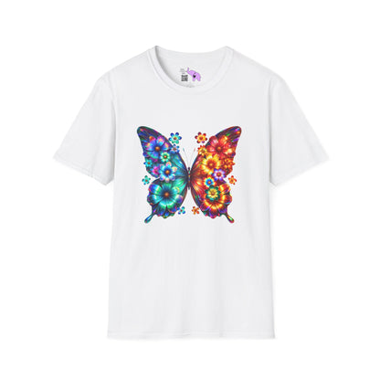 Colorful Floral Butterfly Adult T-shirt