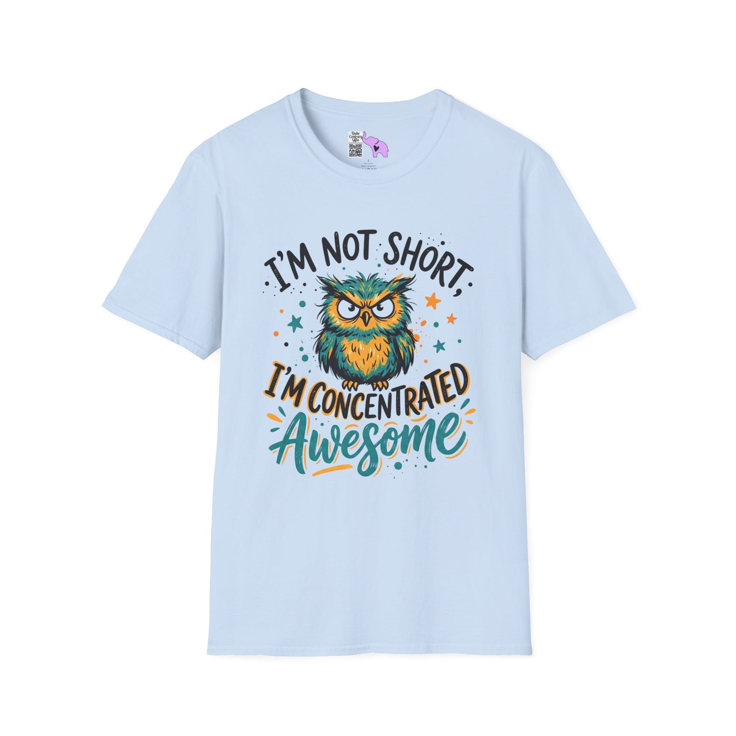 ""I'm Not Short I'm Concentrated Awesome (Owl) Adult T-shirt