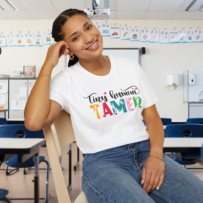 Tiny Human Tamer (Teacher) Adult T-shirt
