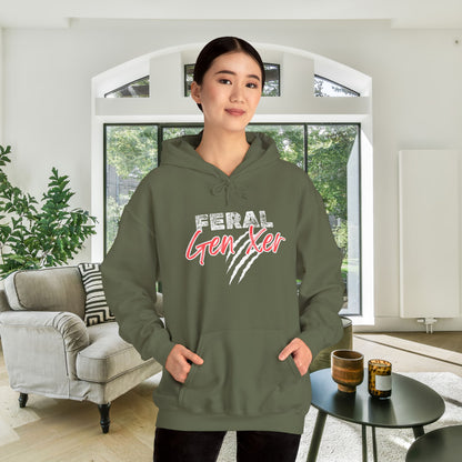 Feral Gen Xer w/Claws Heavy Blend™ Hooded Sweatshirt