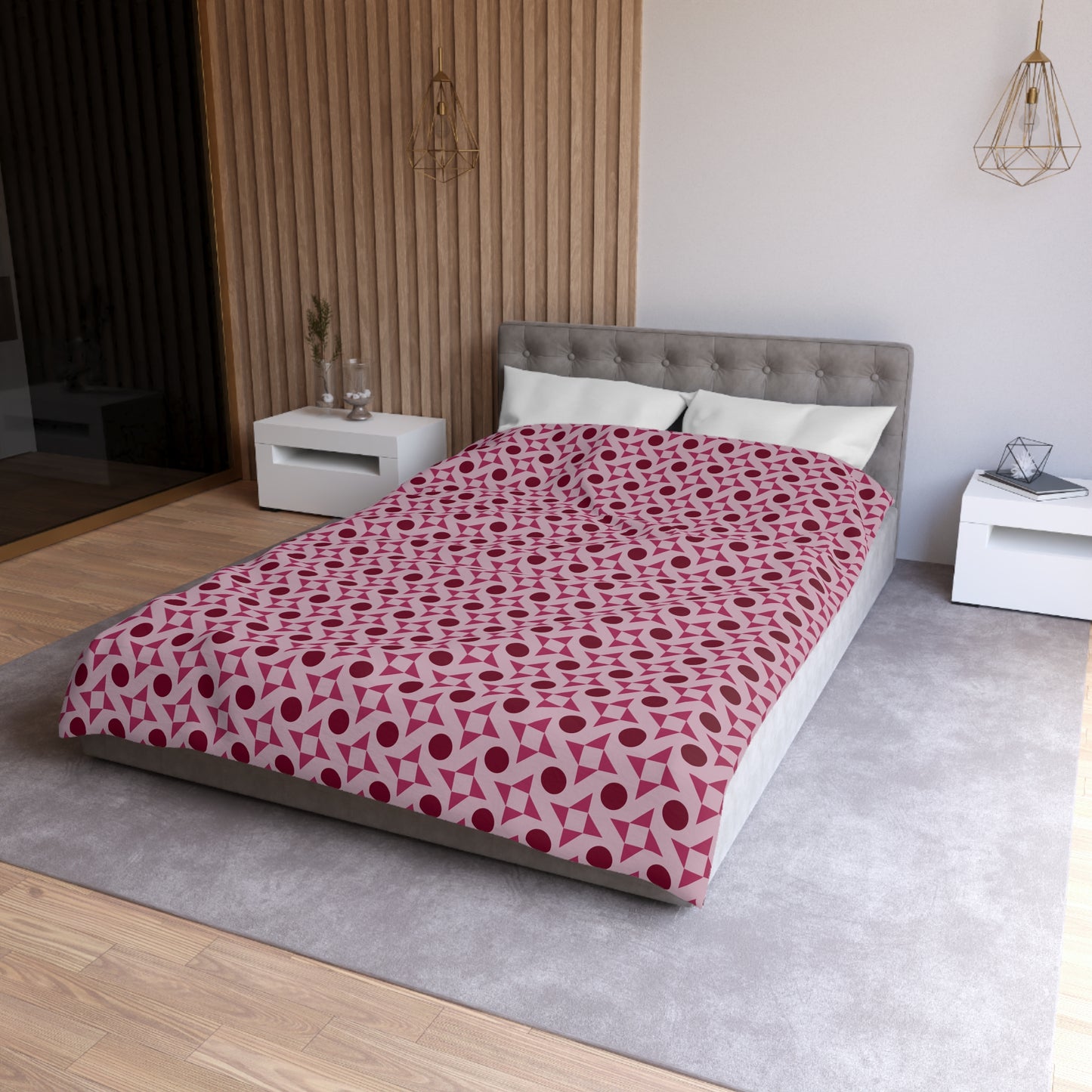 Crimson Pinwheels Microfiber Duvet Cover