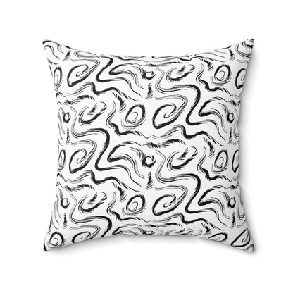 Grunge Scribbles Throw Pillow
