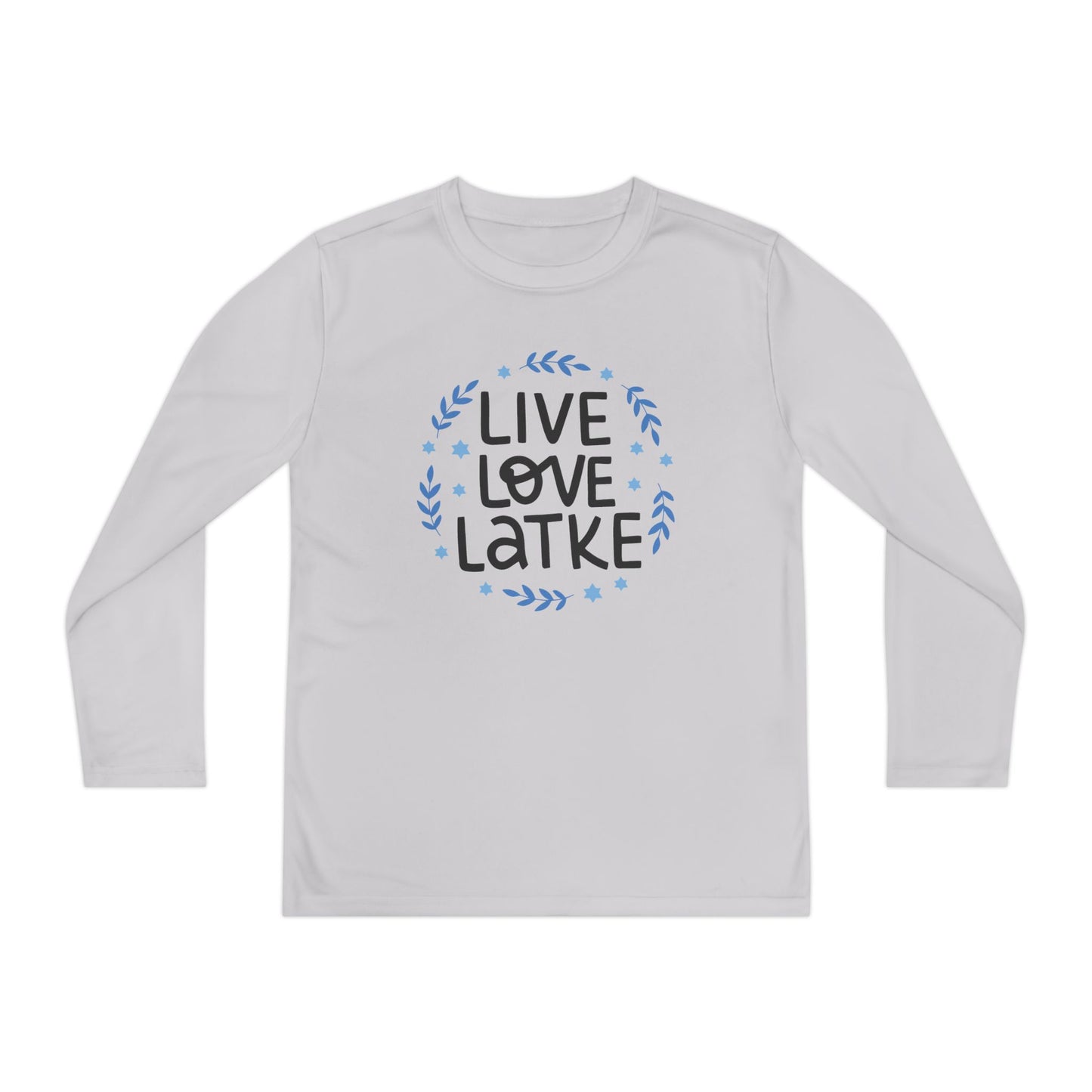 Hanukkah Live Love Latke Youth Long Sleeve Tee