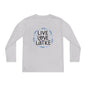 Hanukkah Live Love Latke Youth Long Sleeve Tee