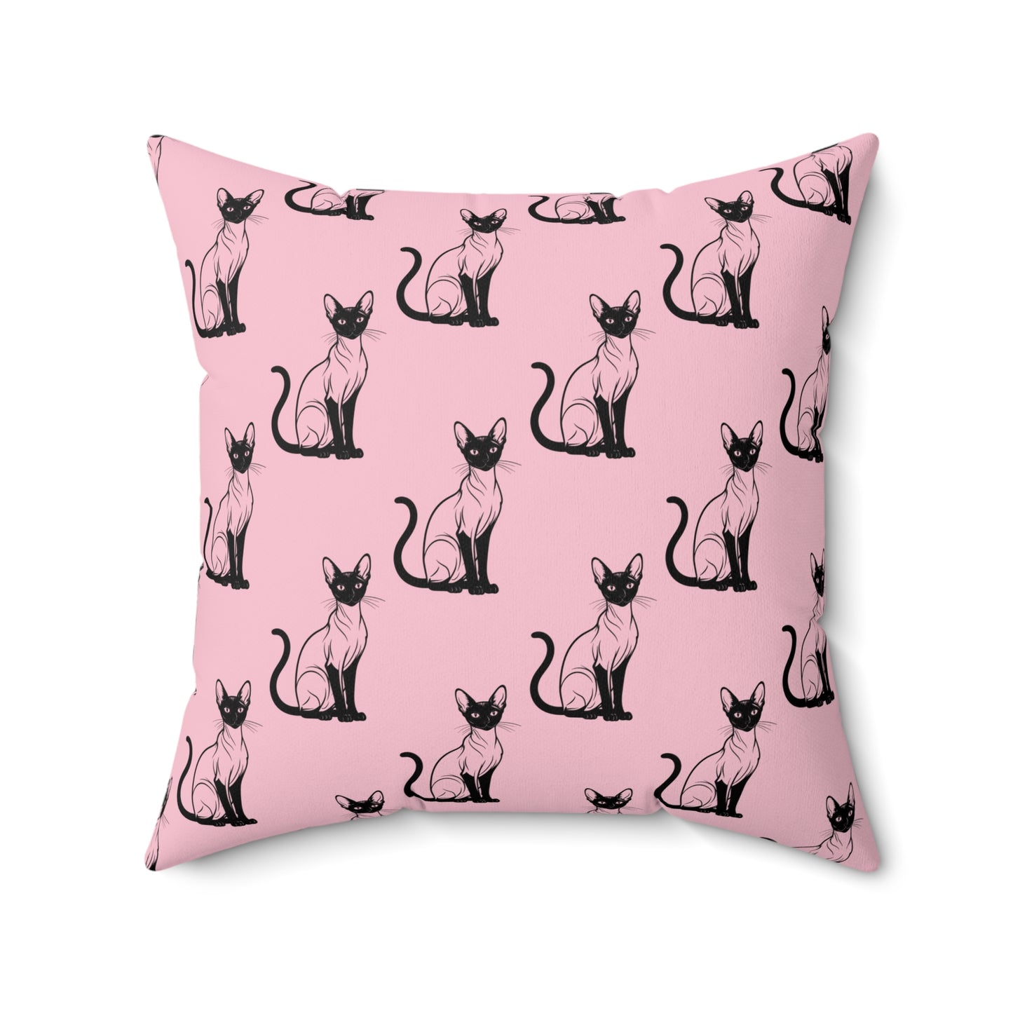 Siamese Charm – Pink Whisper Throw Pillow