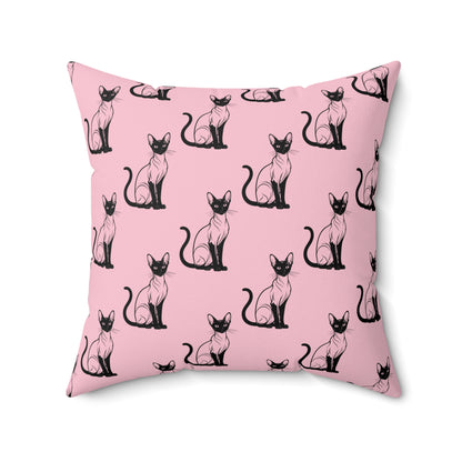 Siamese Charm – Pink Whisper Throw Pillow