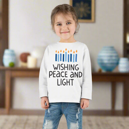 Hanukkah Wishing Peace & Light 2 Toddler Long Sleeve Tee