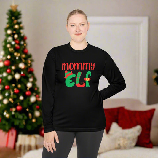 Mommy Elf Adult Long Sleeve Tee