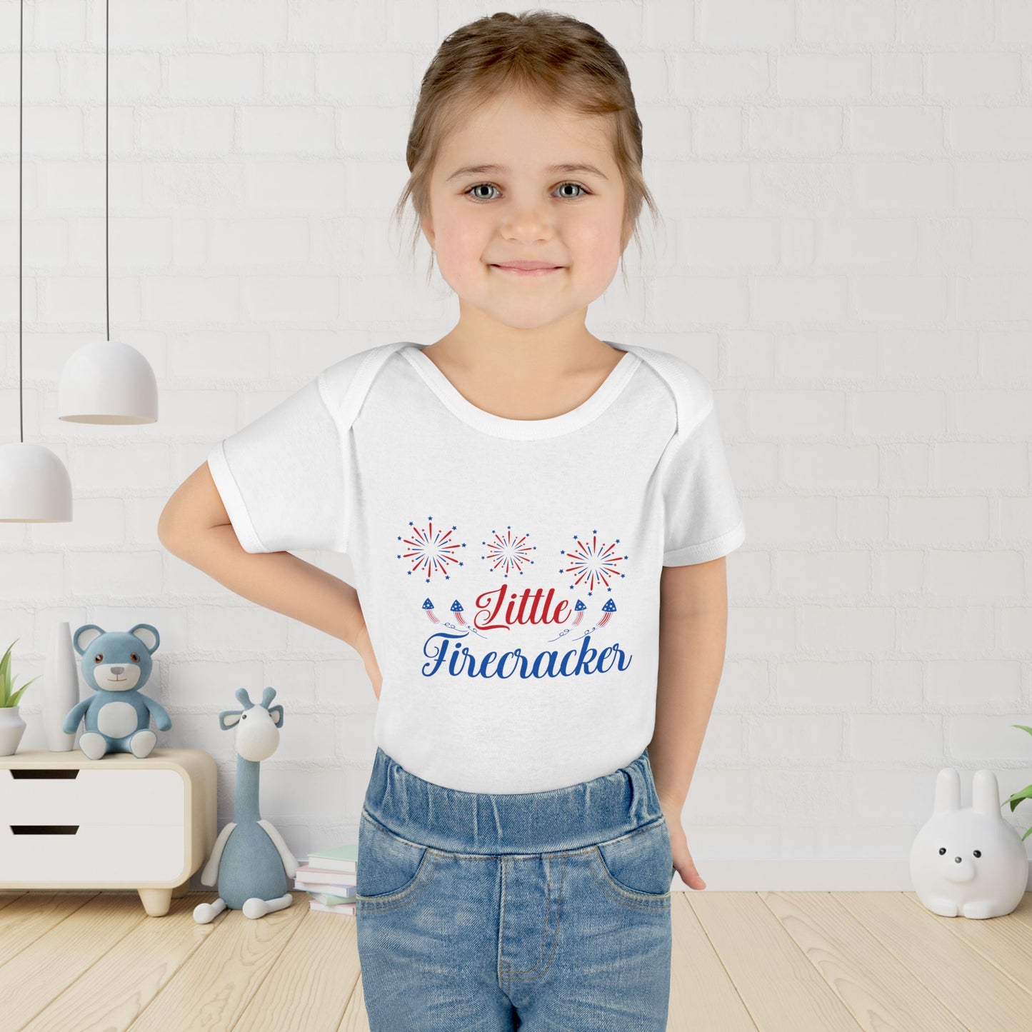 Little Firecracker Baby Rib Bodysuit