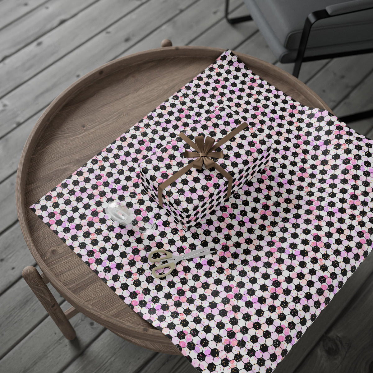 Pink Soccer Fever Wrapping Paper