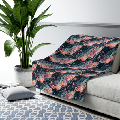 Pink Venom Marble Fleece Blanket