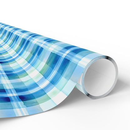 Ocean Sunset Plaid Wrapping Paper