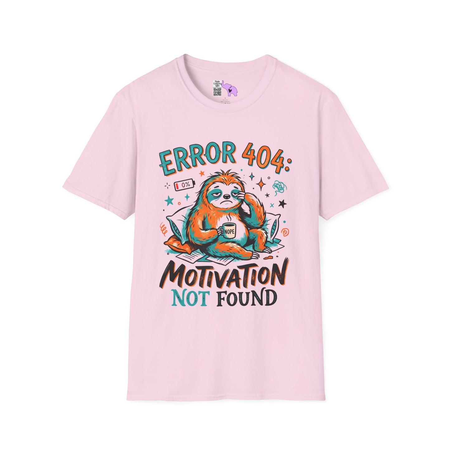 ""Error 404 Motivation Not Found (Sloth) Adult T-shirt
