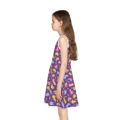 Axolotl Adventures Girls' Sleeveless Sundress