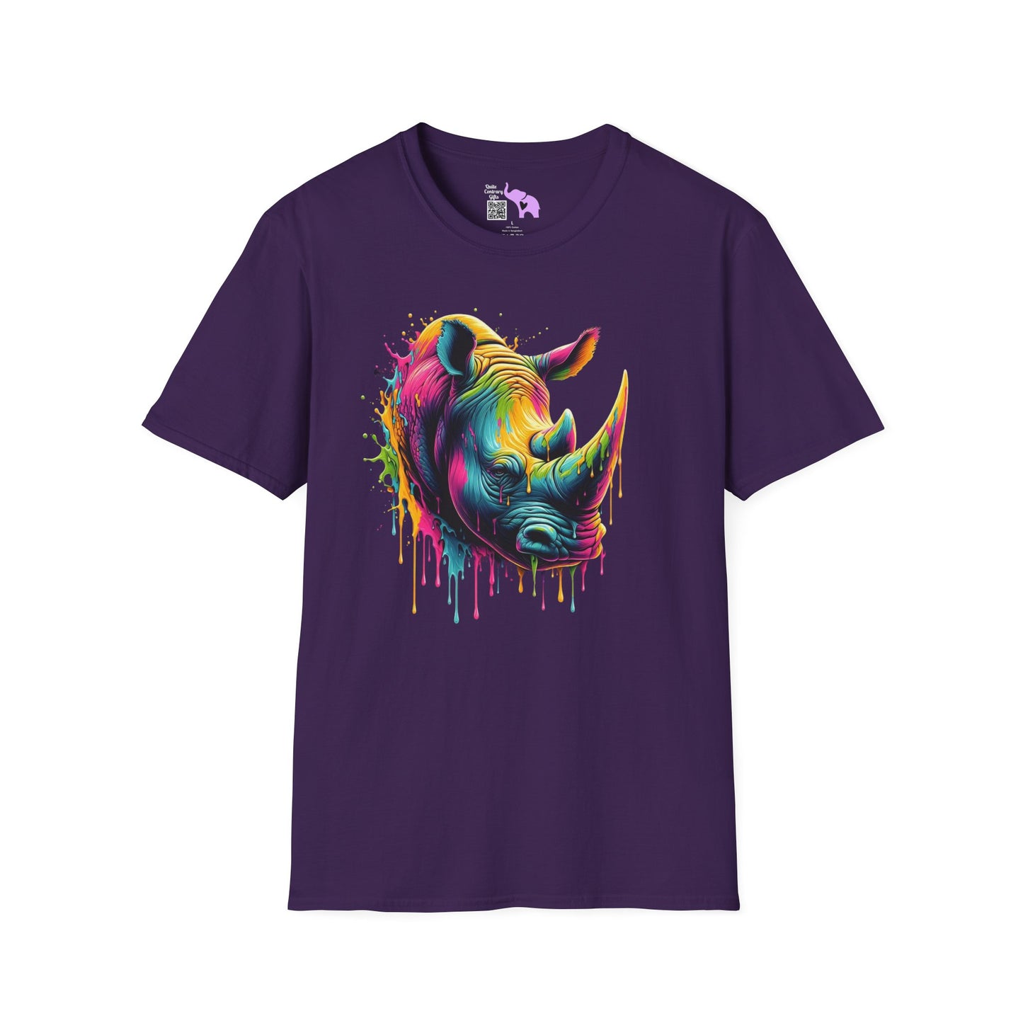 Colorful Rhino Adult T-shirt