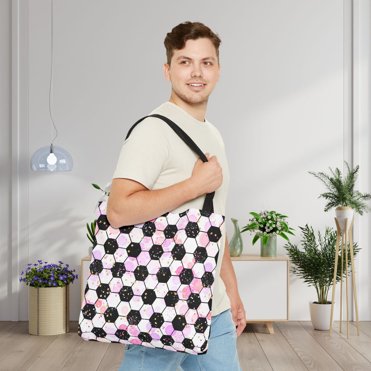 Pink Soccer Fever Canvas Tote Bag